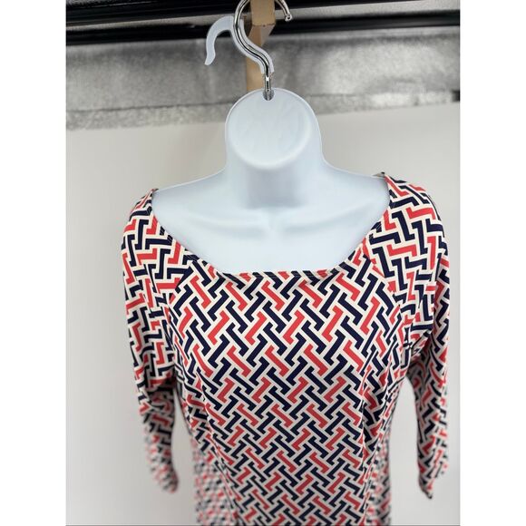 J. McLaughlin Women’s Catalina Cloth Dress Geometric Print 3/4 Sleeve Stretch S - Picture 3 of 8